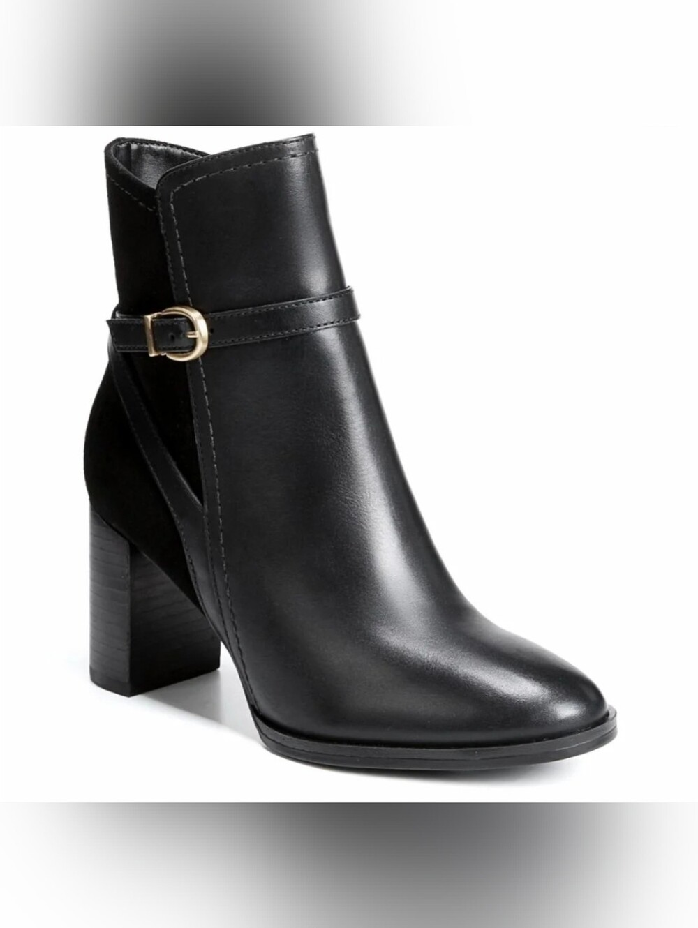 NIB 27 Edit Naturalizer Bexley Leather Ankle Boots - Black 7.5M
